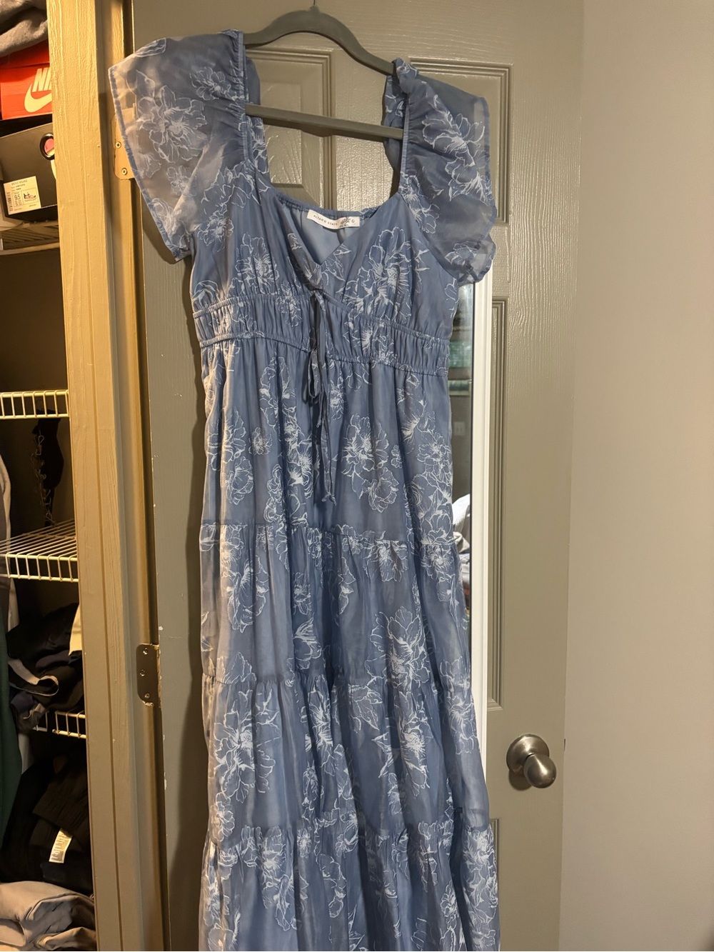 Altar'd State Powder Blue Floral Maxi Dress